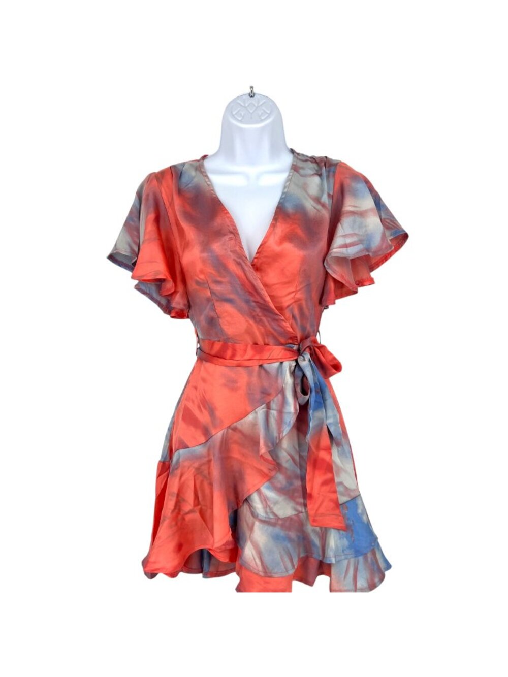 Sage + Paige Serenity Wrap Dress Mini Coral Multicolor Size XS NWT Boho Romantic